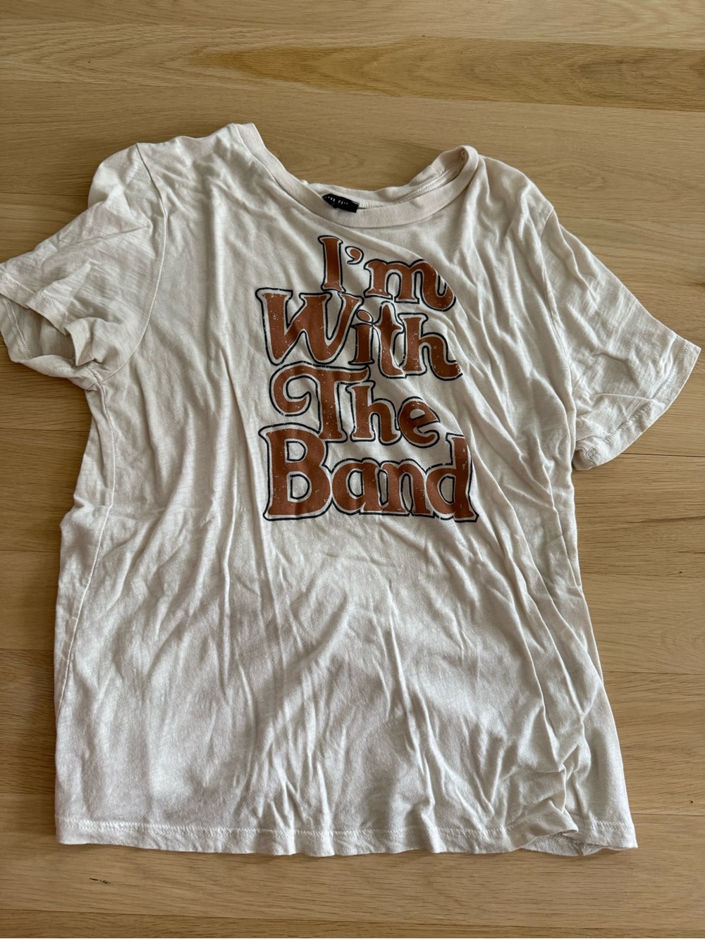 White Graphic Tee "I'm With The Band"